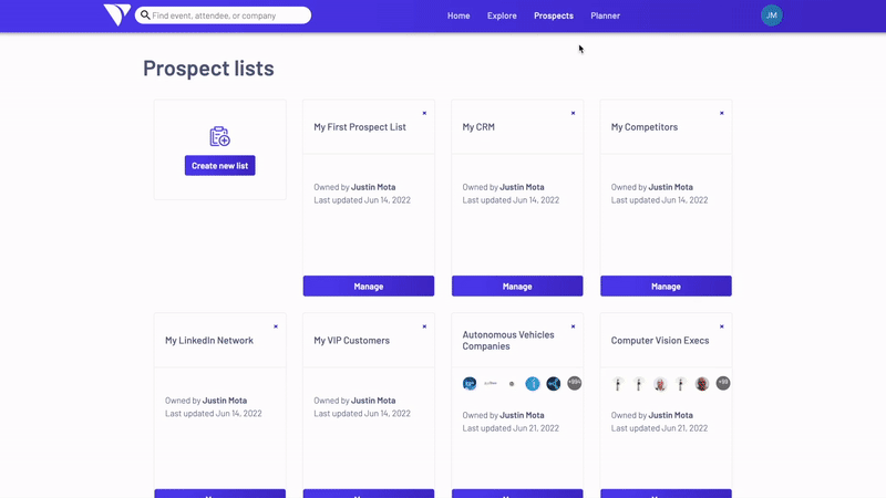 prospect list sharing